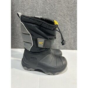 Keen Lumi II Waterproof Snow Boots Black Yellow Youth Size 9